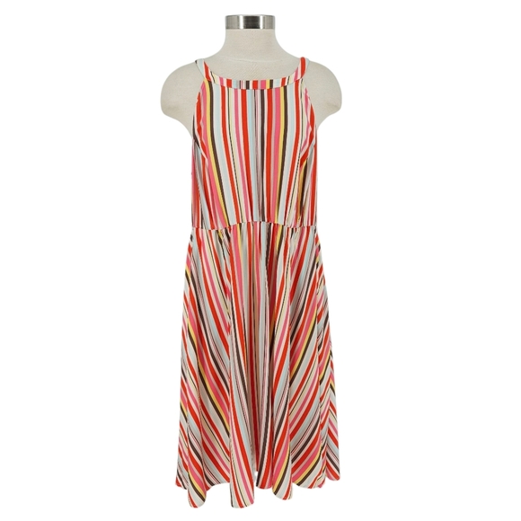 Torrid Fit Flare Dress Multicolor Stripe Sleeveless Halter A Line 2 2X - Picture 1 of 8